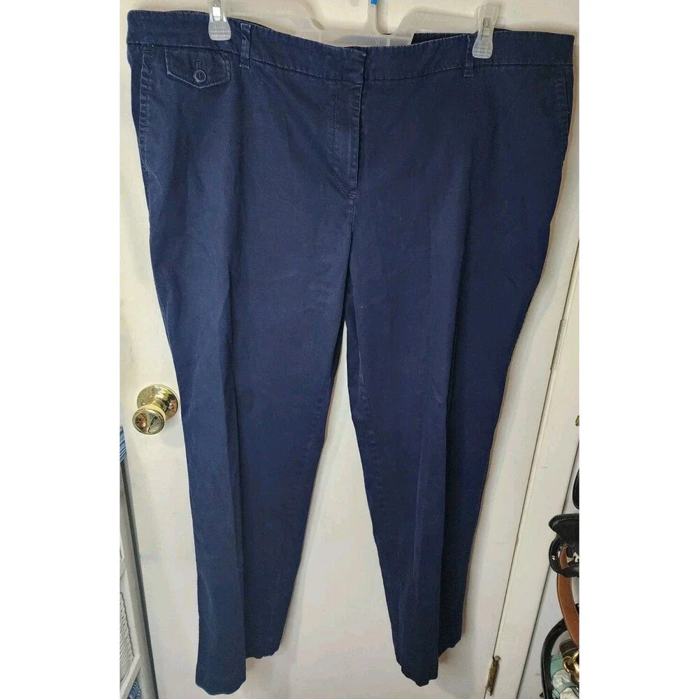TALBOTS NAVY BLUE CHINO PANTS PLUS SIZE 20W